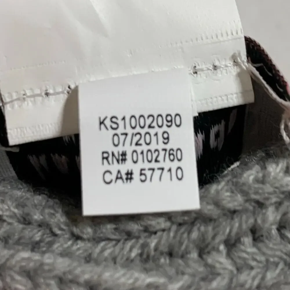 Kate Spade New York OS Gray Half Bow Knit Scarf Ribbed Preppy Pockets Designer